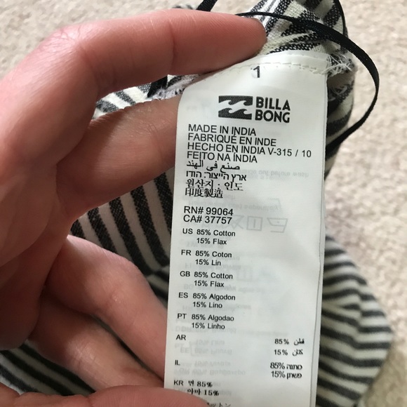 NWOT Billabong striped strapless crop top - Picture 7 of 7